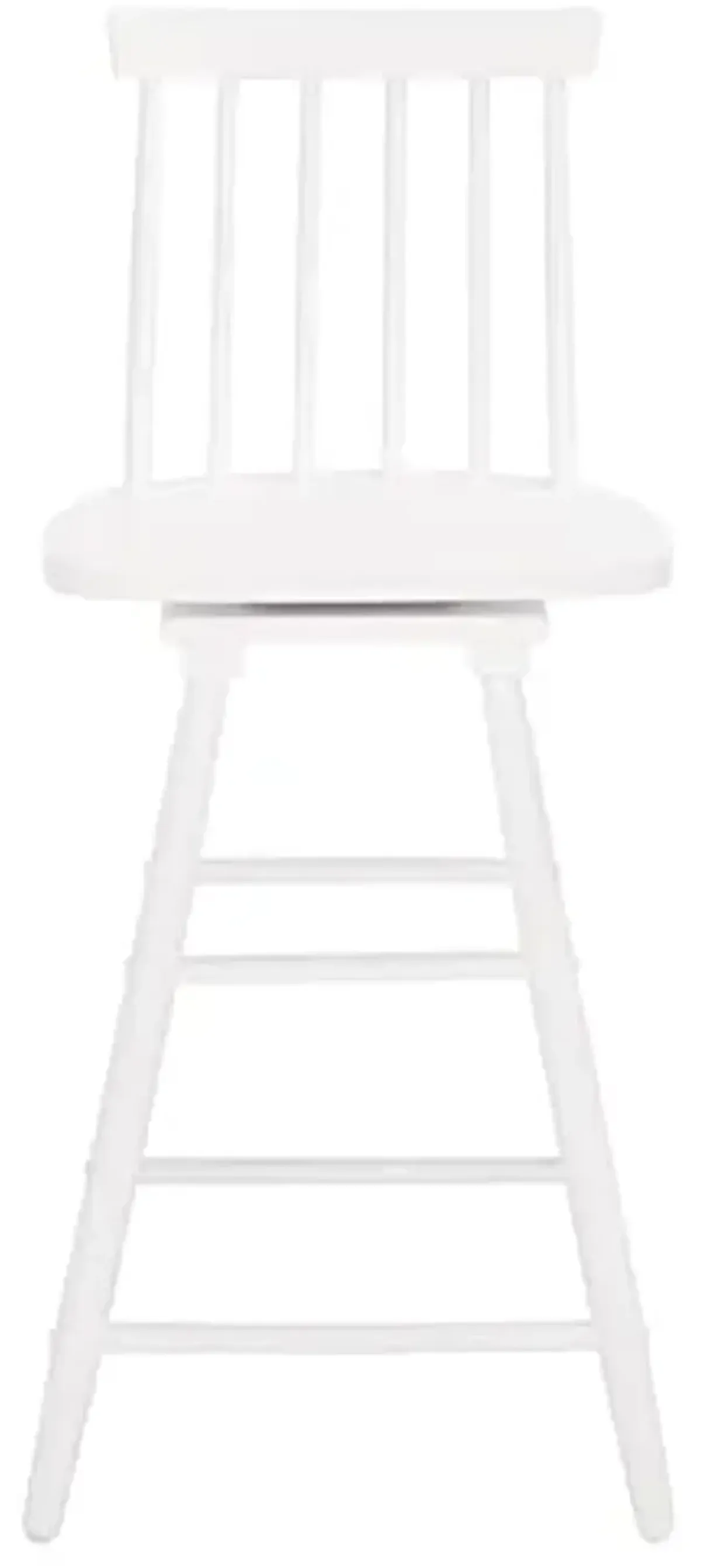 Safavieh Home Collection Quai Farmhouse White Spindle Solid Wood 25-inch Swivel Counter Stool