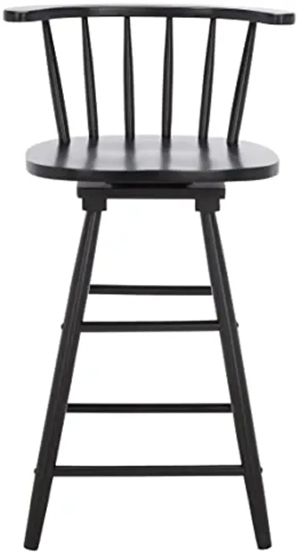 Safavieh Home Collection Ray Farmhouse Black Spindle Solid Wood 25-inch Swivel Counter Stool