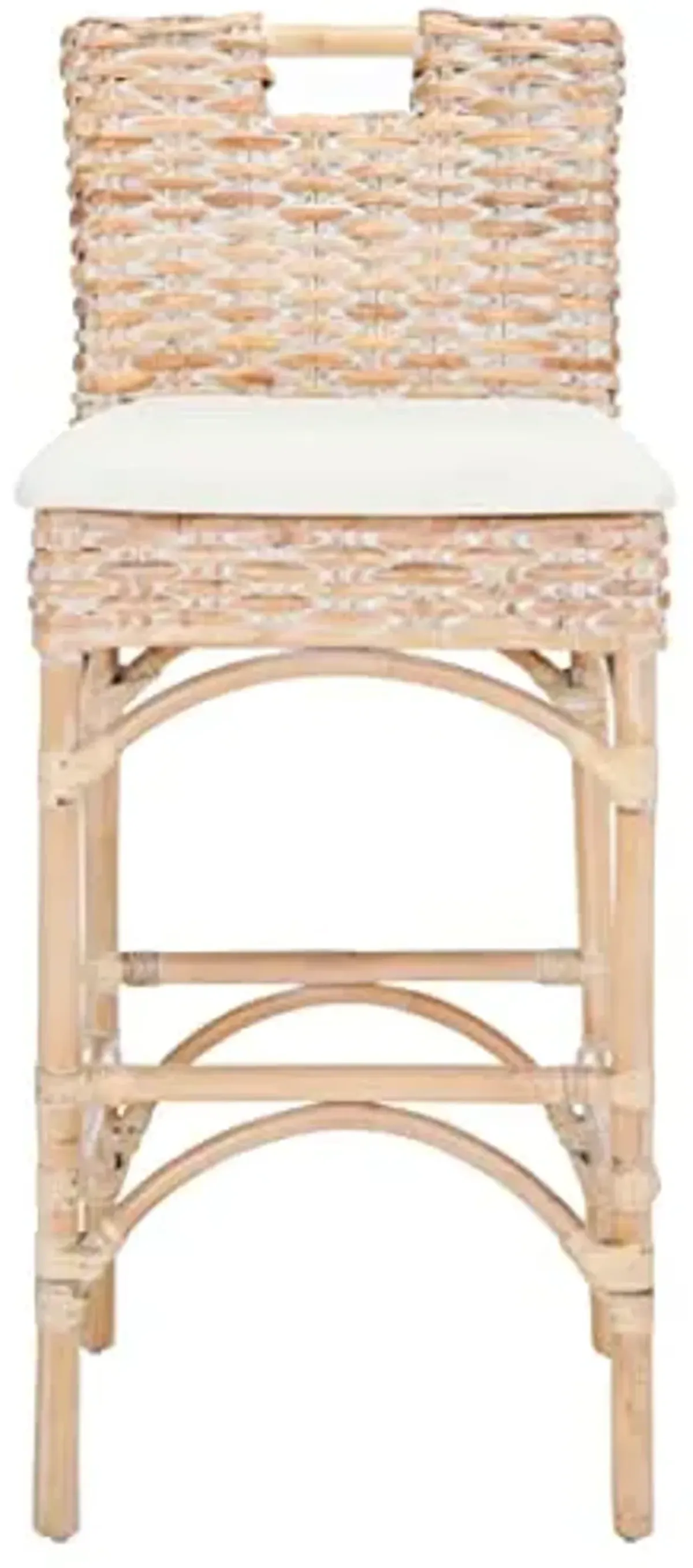 Safavieh Home Collection Fremont Tropical Coastal White Solid Wood 32-inch Bar Stool (Fully Assembled)