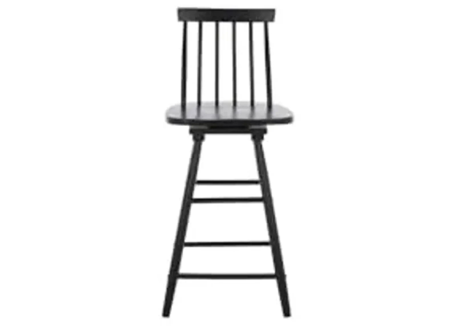 Safavieh Home Collection Quai Farmhouse Black Spindle Solid Wood 25-inch Swivel Counter Stool