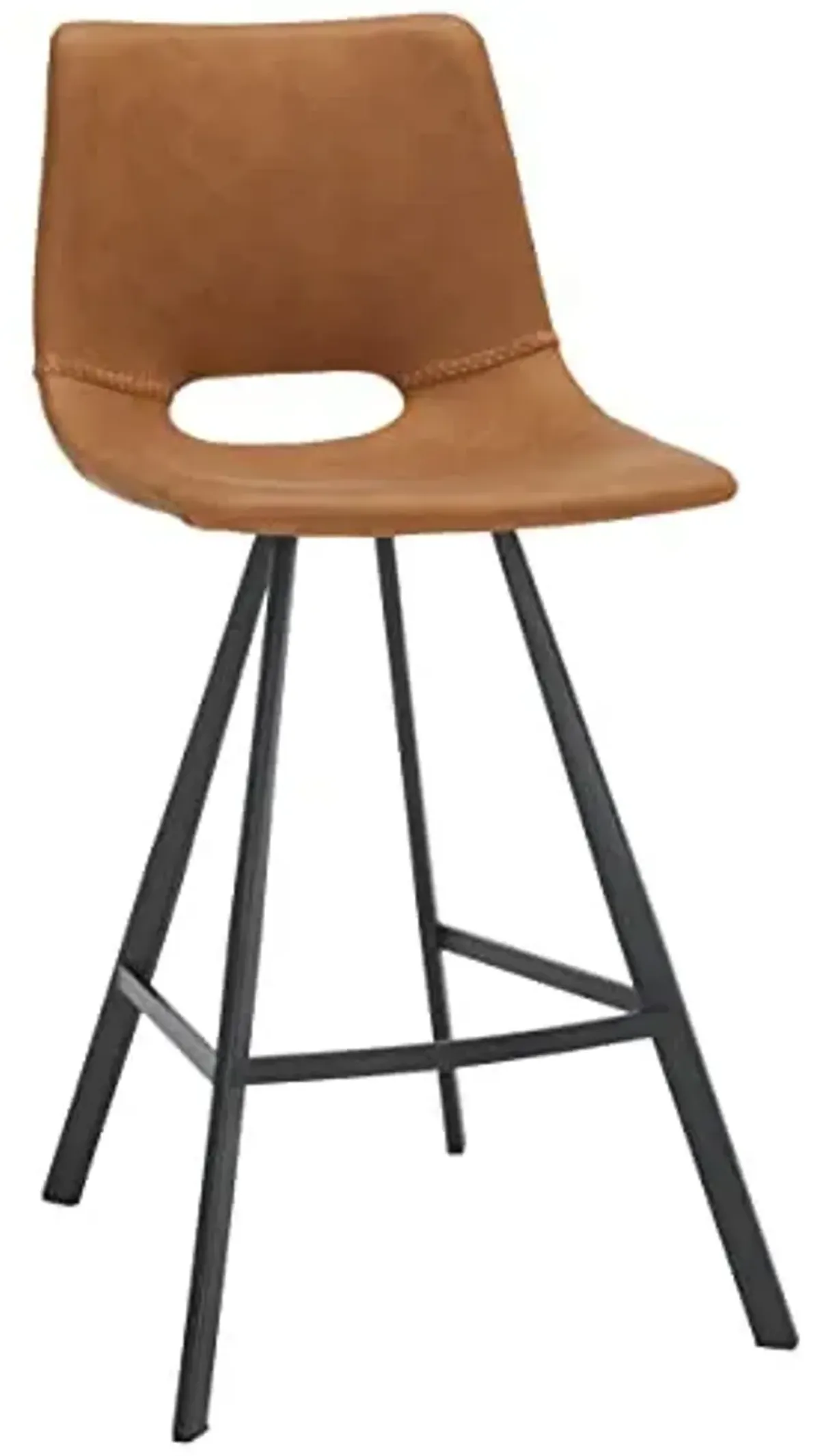 Safavieh Home Collection Raylee Cognac Brown Faux Leather/Black 26-inch Counter Stool