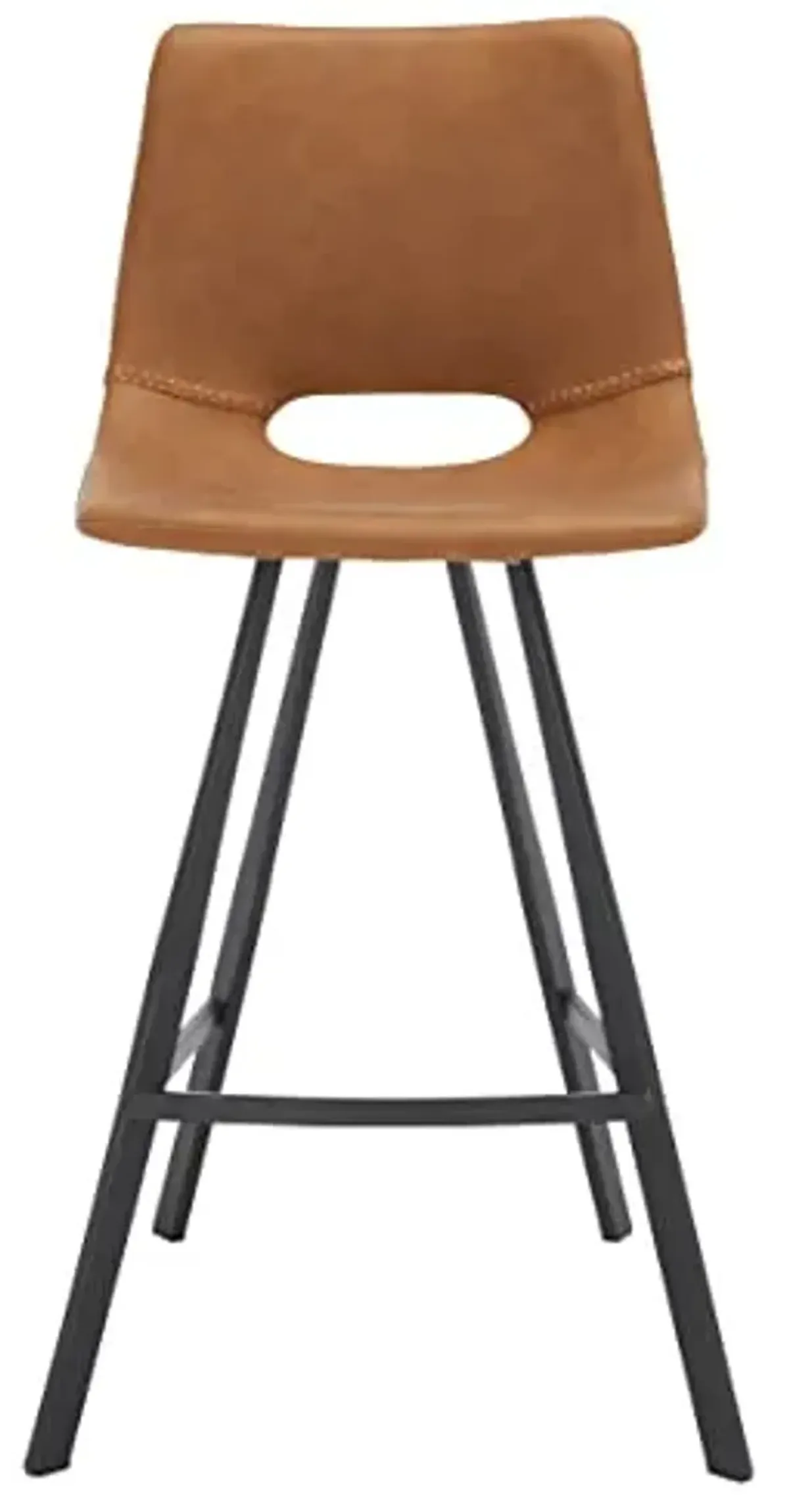 Safavieh Home Collection Raylee Cognac Brown Faux Leather/Black 26-inch Counter Stool