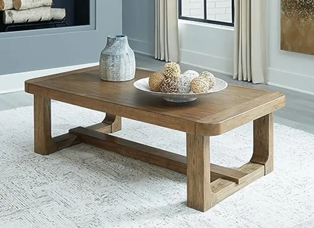 Signature Design by Ashley Cabalynn Traditional Farmhouse Coffee Table, Brown