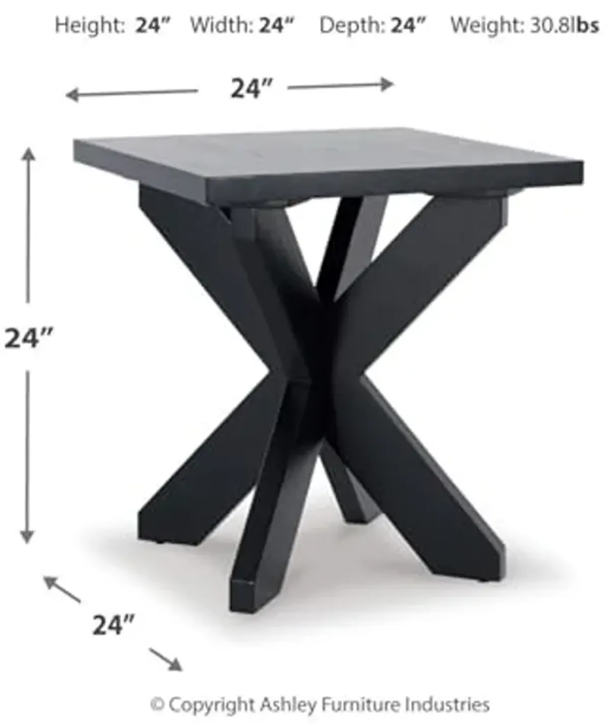 Signature Design by Ashley Joshyard Contemporary Crossed Leg End Table, Black