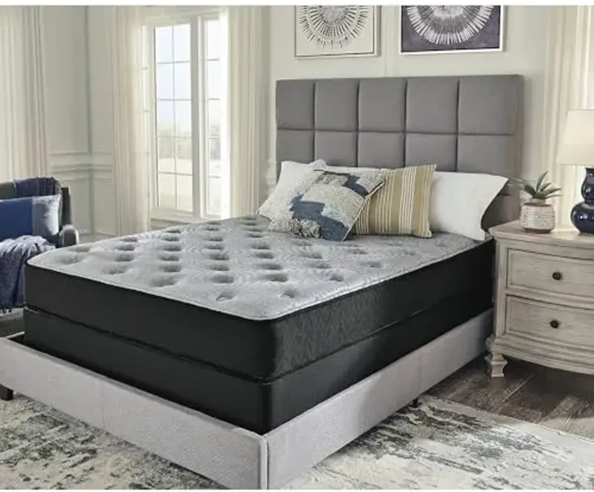 Signature Design by Ashley King Size Comfort Plus 10 Inch Hybrid Mattress with Lumbar Support Gel Memory Foam, Fiberglass Free, Mattress In A Box