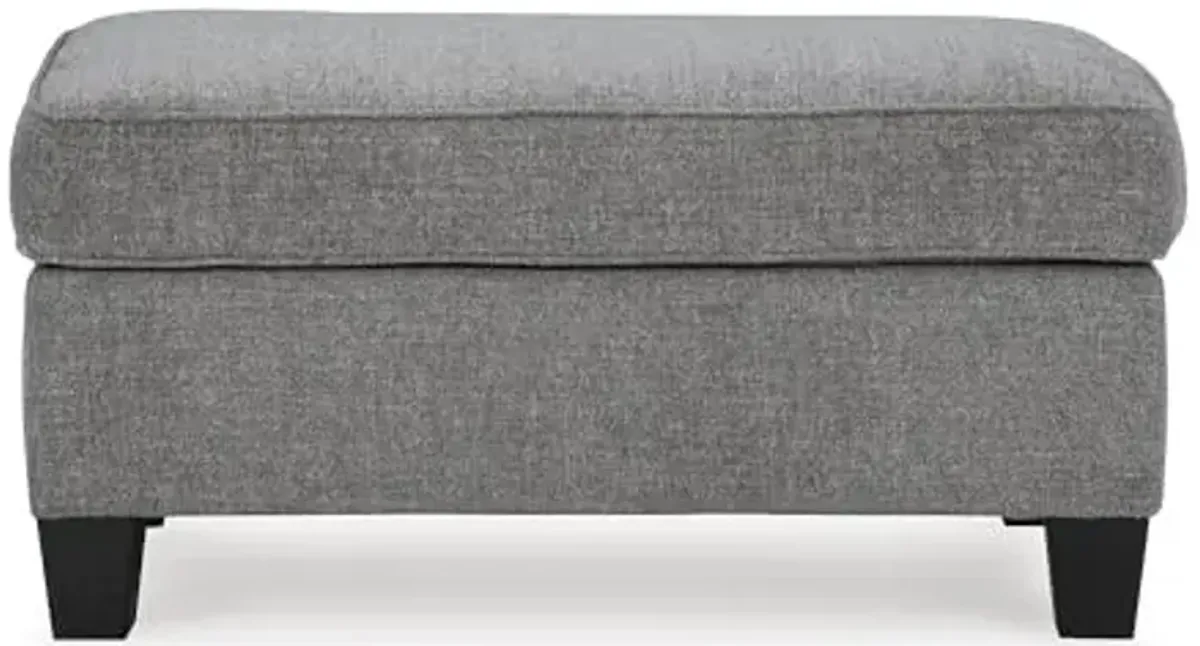 Signature Design by Ashley Mathonia Contemporary Rectangular Ottoman, Dark Gray & Black