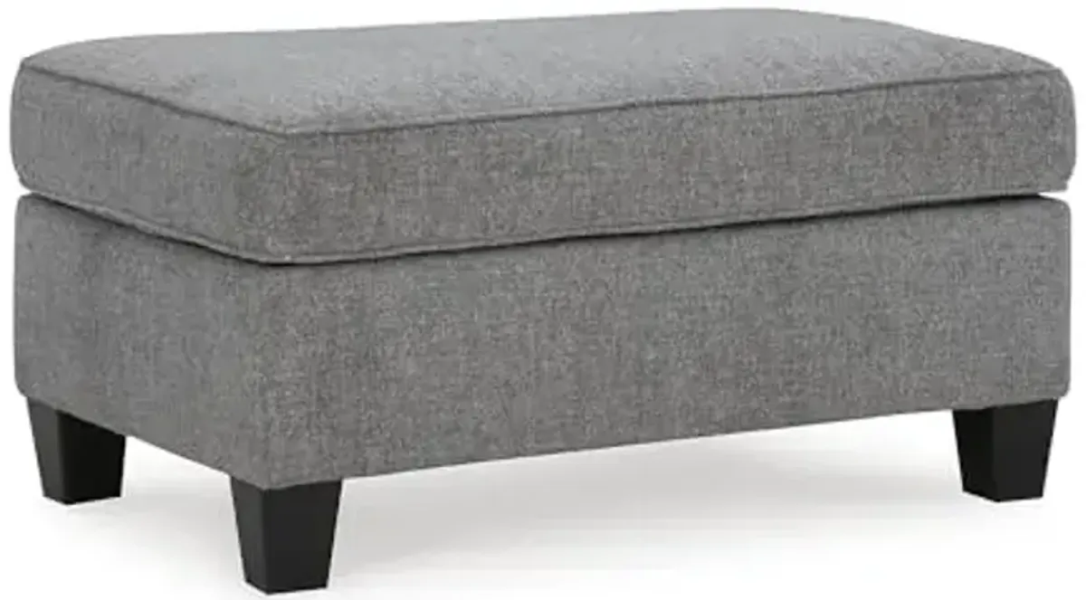 Signature Design by Ashley Mathonia Contemporary Rectangular Ottoman, Dark Gray & Black