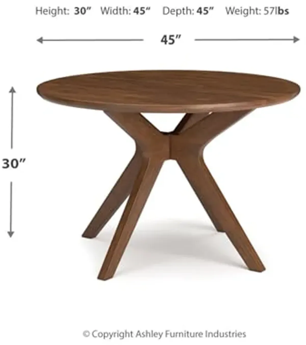 Signature Design by Ashley Lyncott Traditional Round Dining Room Table, Seats up to 4, Brown