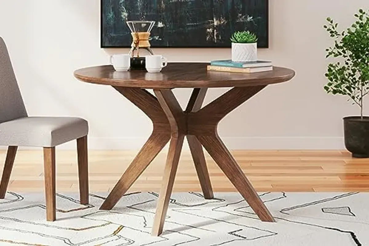 Signature Design by Ashley Lyncott Traditional Round Dining Room Table, Seats up to 4, Brown