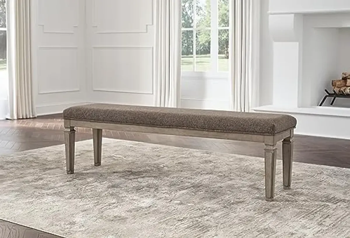 Signature Design by Ashley Lexorne Traditional 19.5" Dining Bench, Gray