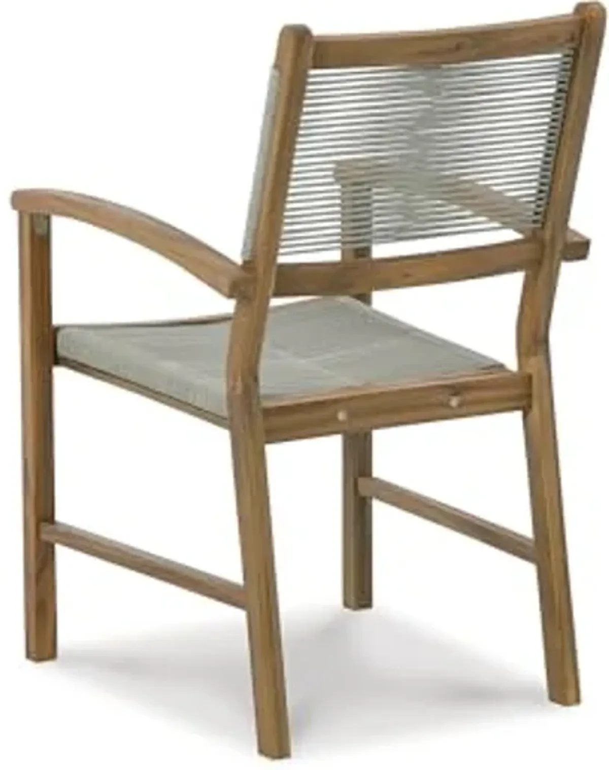 Signature Design by Ashley Janiyah Casual Outdoor Arm Chair with Rope Back and Seat, 2 Count, Brown & Gray