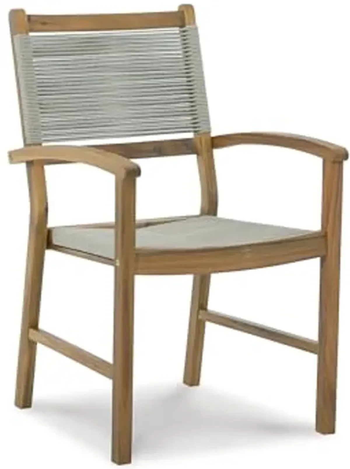 Signature Design by Ashley Janiyah Casual Outdoor Arm Chair with Rope Back and Seat, 2 Count, Brown & Gray