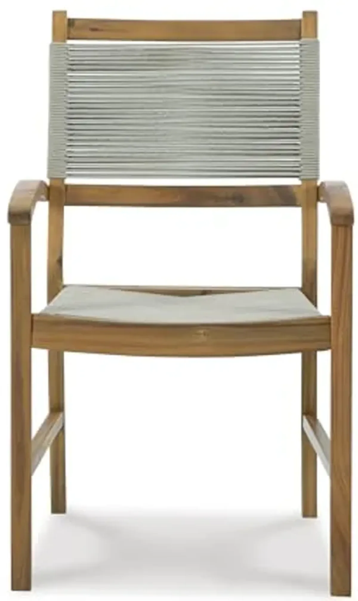 Signature Design by Ashley Janiyah Casual Outdoor Arm Chair with Rope Back and Seat, 2 Count, Brown & Gray