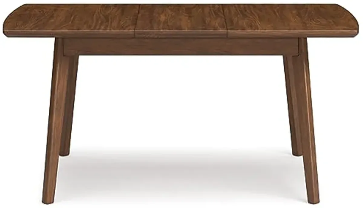 Signature Design by Ashley Lyncott Traditional Rectangular Dining Room Self-Storing Extension Table, Seats up to 6, Brown