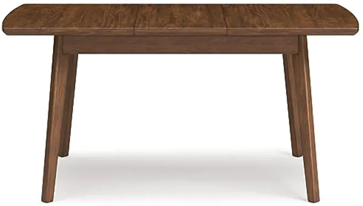 Signature Design by Ashley Lyncott Traditional Rectangular Dining Room Self-Storing Extension Table, Seats up to 6, Brown