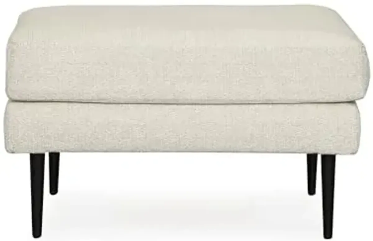 Signature Design by Ashley Hazela Contemporary Ottoman with Metal Accent Legs, Cream & Black