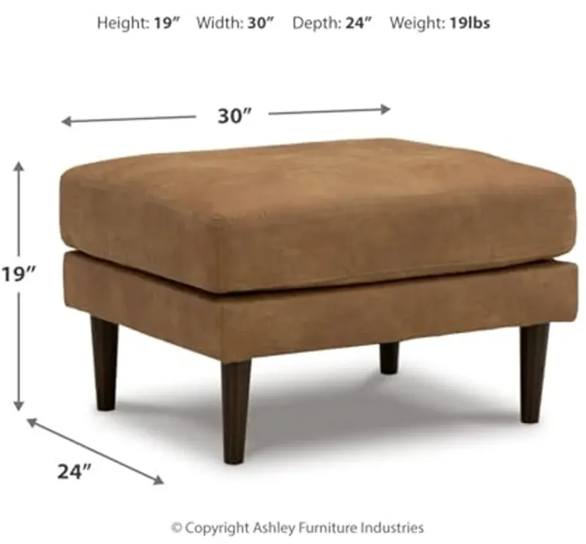 Signature Design by Ashley Telora Contemporary Faux Leather Ottoman, Brown & Black