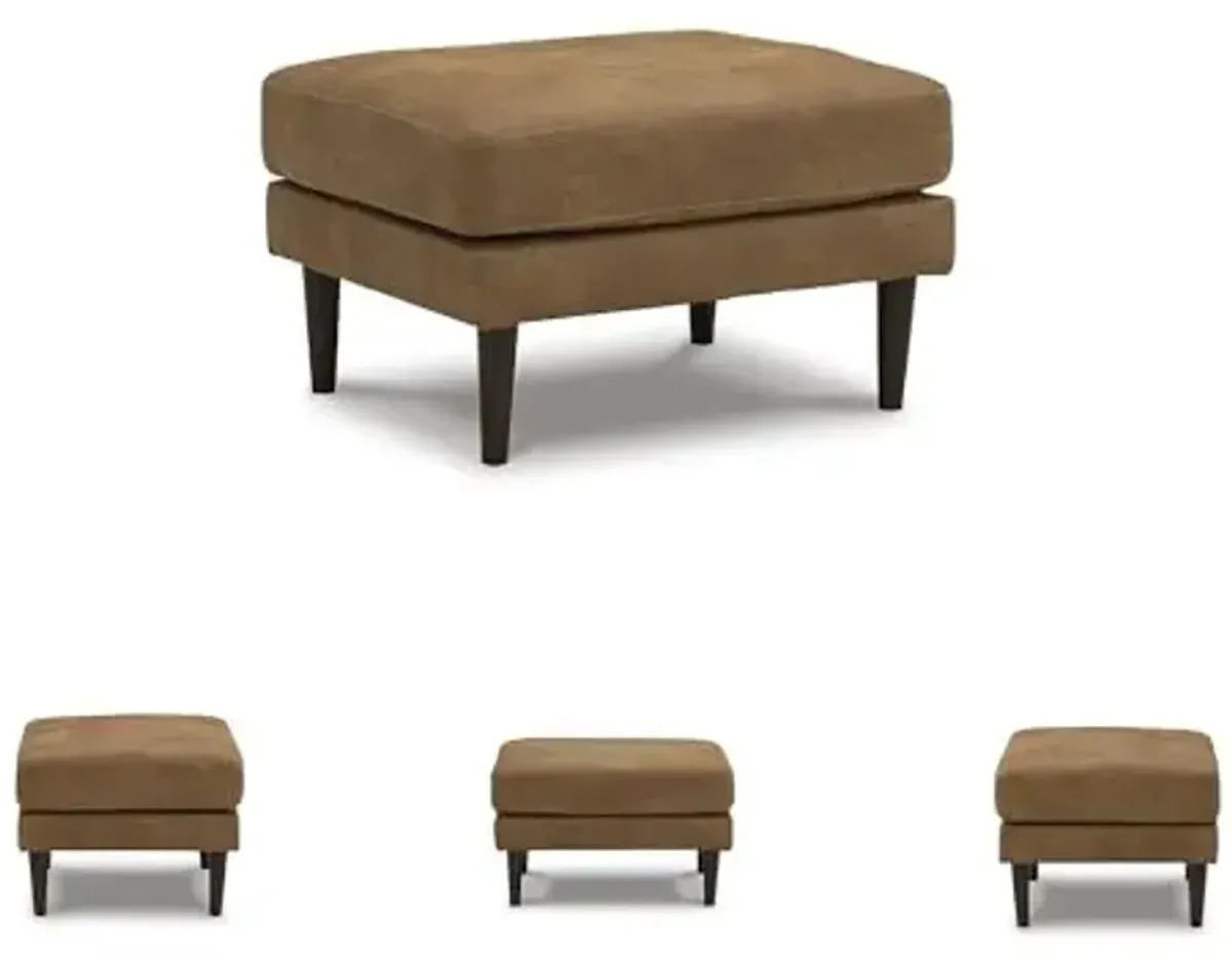 Signature Design by Ashley Telora Contemporary Faux Leather Ottoman, Brown & Black