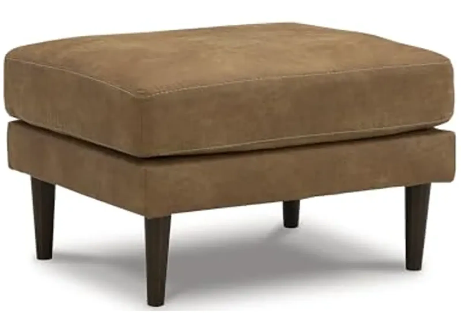 Signature Design by Ashley Telora Contemporary Faux Leather Ottoman, Brown & Black