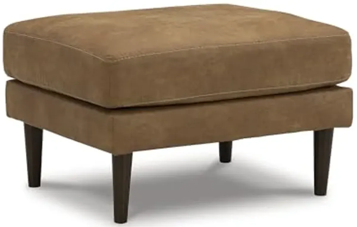 Signature Design by Ashley Telora Contemporary Faux Leather Ottoman, Brown & Black