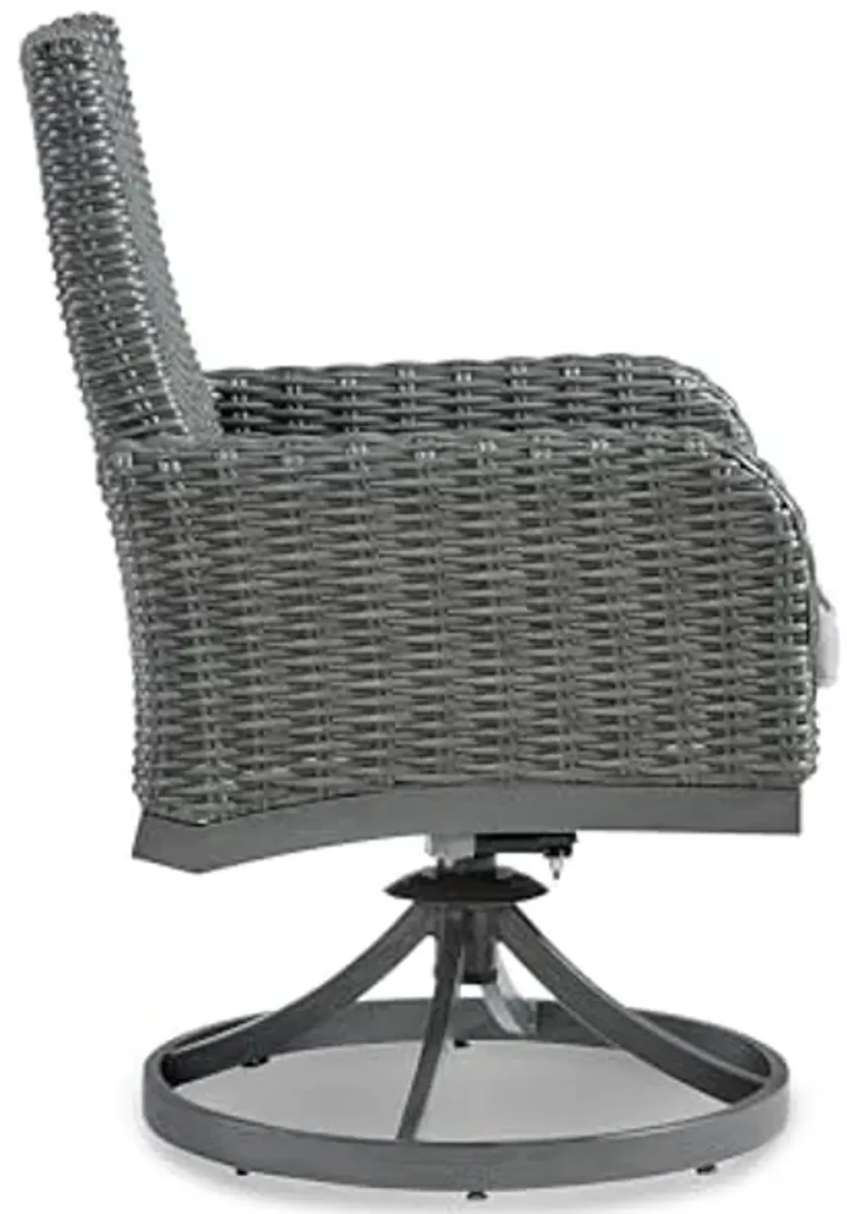 Signature Design by Ashley Elite Park Casual Outdoor Resin Wicker Swivel Chair with Cushion, 2 Count, Gray