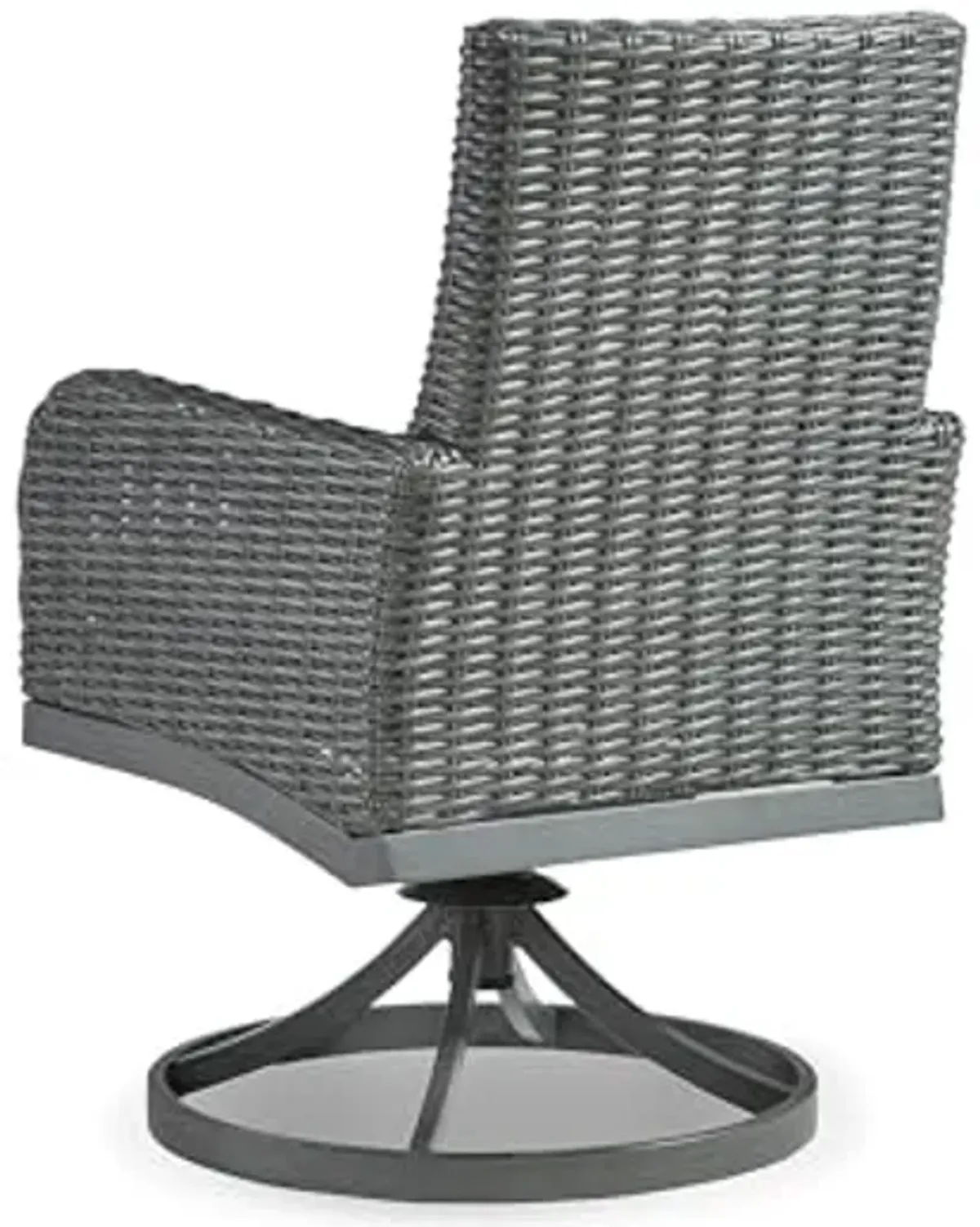 Signature Design by Ashley Elite Park Casual Outdoor Resin Wicker Swivel Chair with Cushion, 2 Count, Gray