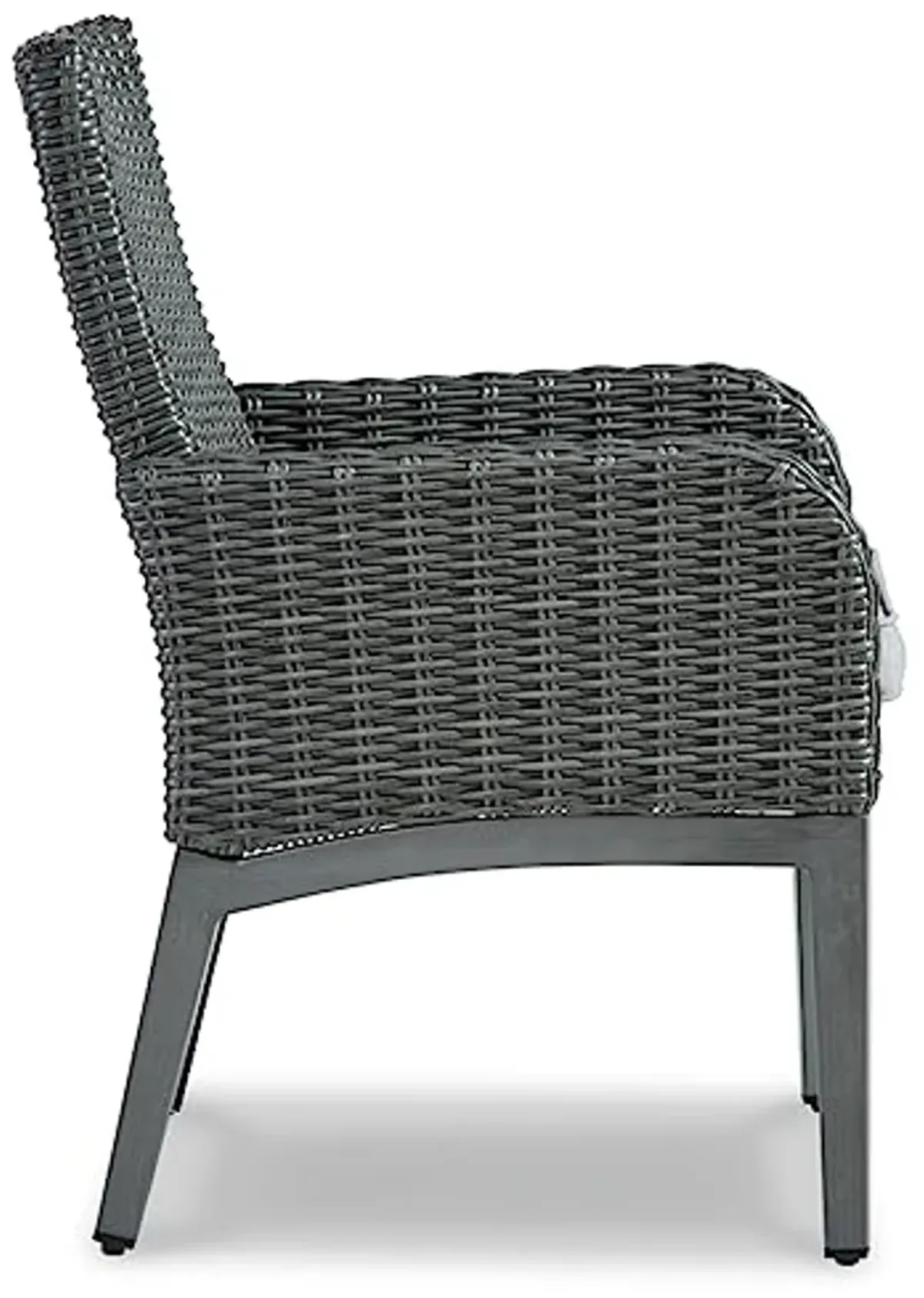 Signature Design by Ashley Elite Park Casual Outdoor Resin Wicker Arm Chair with Cushion, 2 Count, Gray