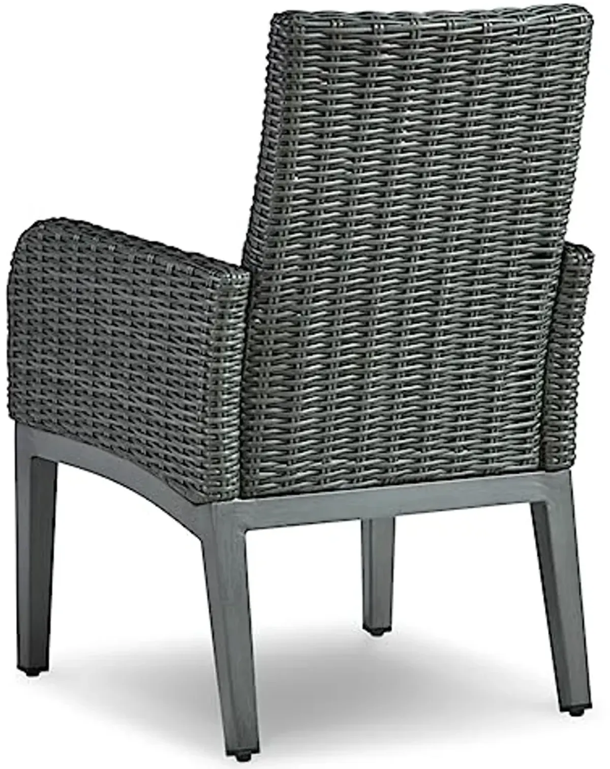 Signature Design by Ashley Elite Park Casual Outdoor Resin Wicker Arm Chair with Cushion, 2 Count, Gray