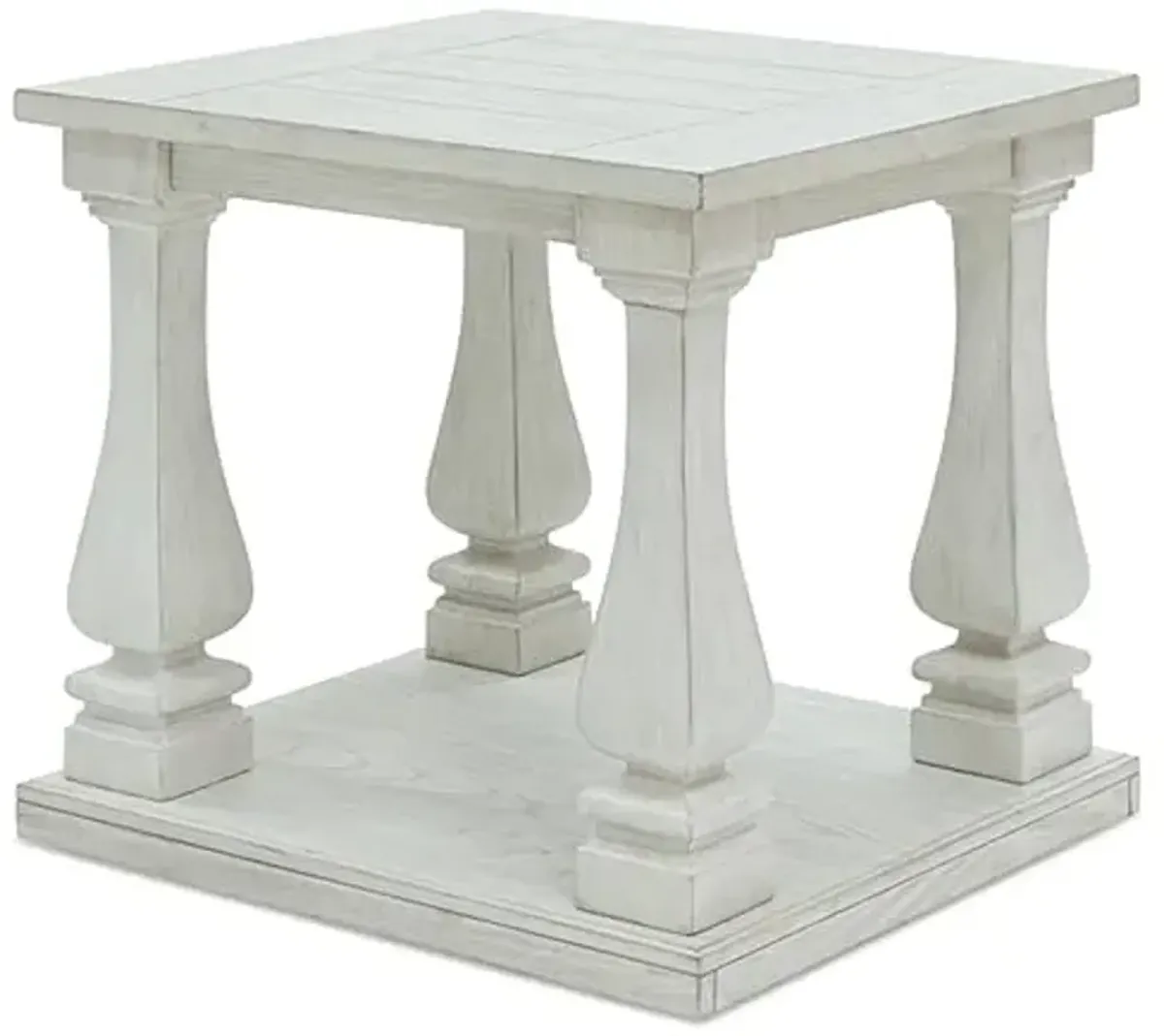 Signature Design by Ashley Arlendyne Traditional Oversized End Table with Open Lower Shelf, Antique White