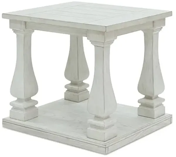 Signature Design by Ashley Arlendyne Traditional Oversized End Table with Open Lower Shelf, Antique White