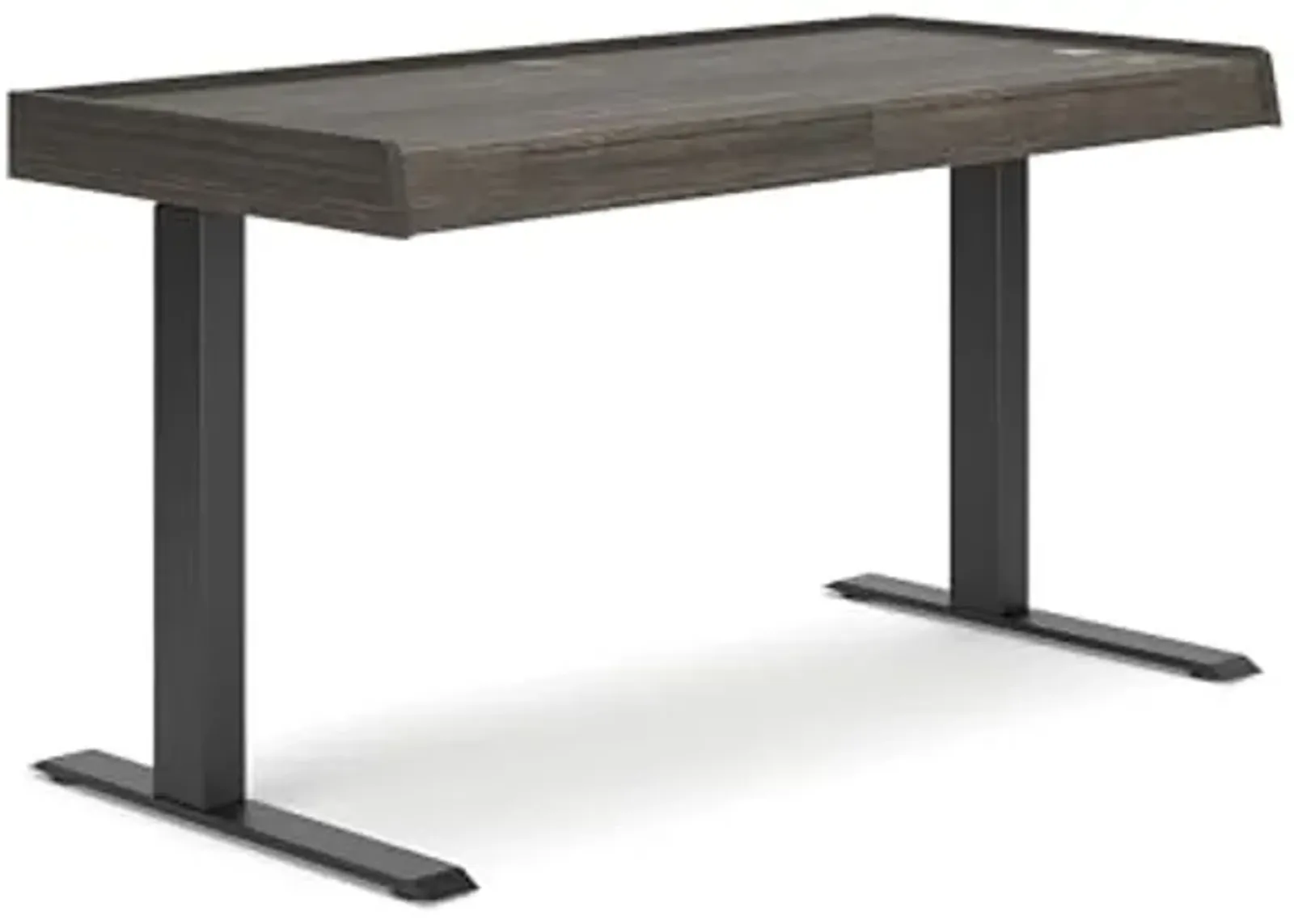 Signature Design by Ashley Zendex Contemporary 55 Inch Adjustable Height Desk with 2 Smooth-Gliding Drawers & USB Ports, Dark Brown