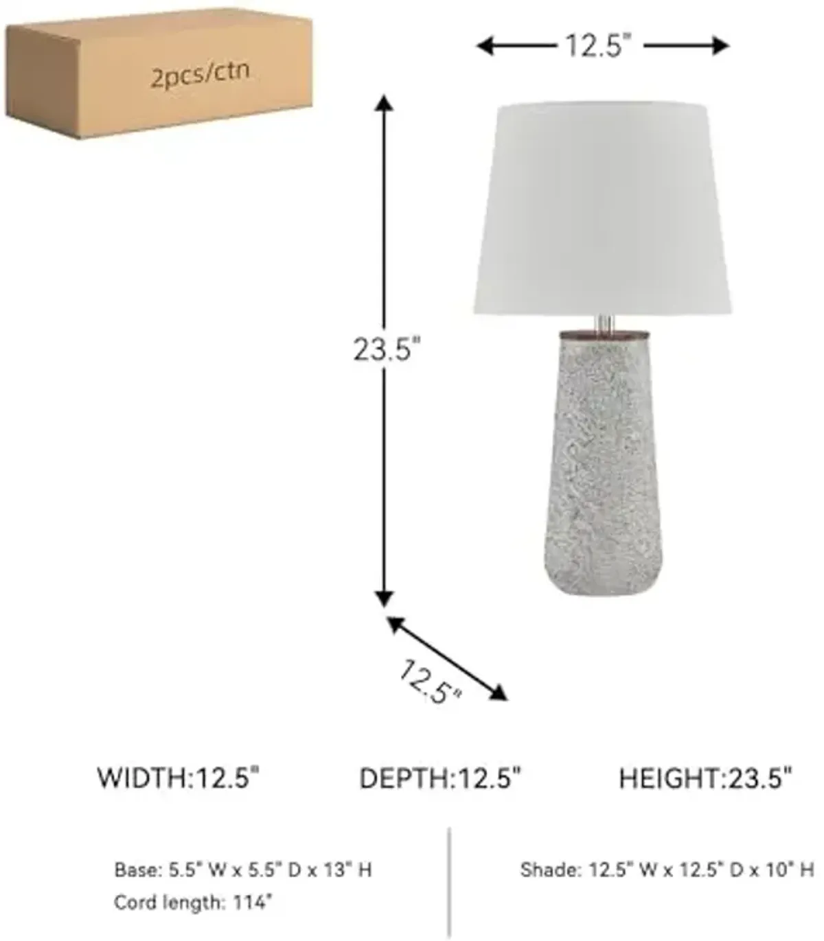 Signature Design by Ashley Chaston Modern Table Lamp Set, 2 Count, Antique White