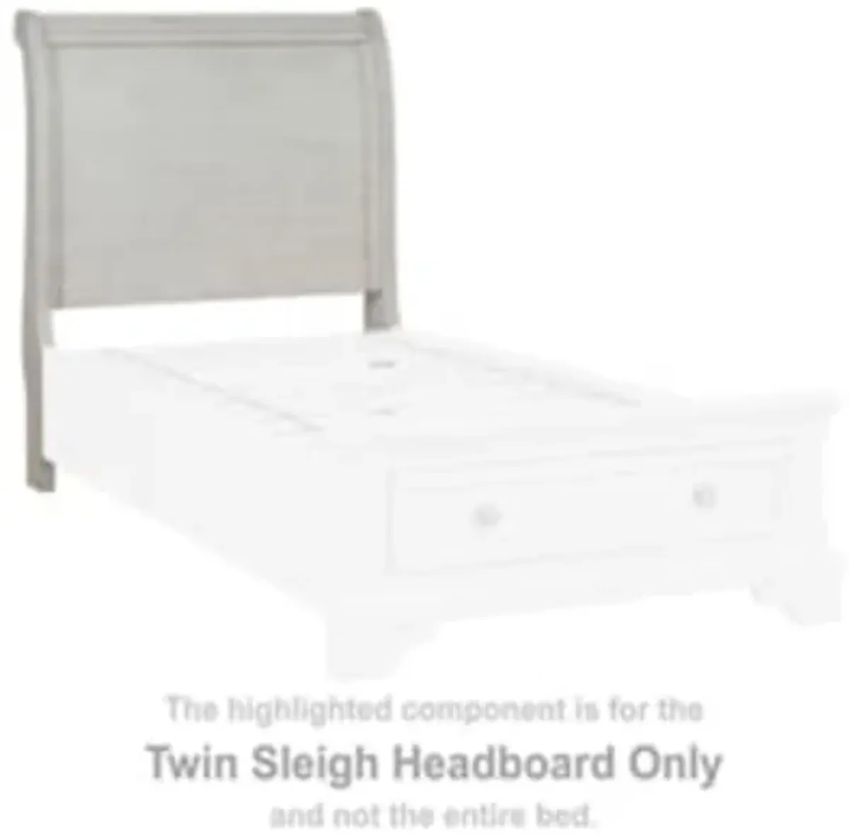 Signature Design by Ashley Robbinsdale Farmhouse Sleigh Headboard ONLY, Twin, Whitewash