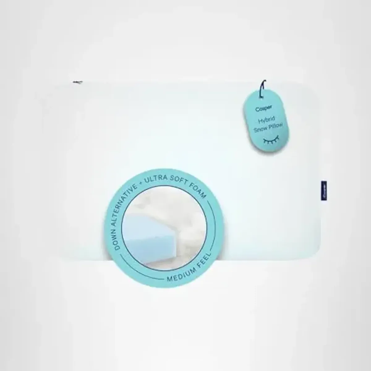 Casper Sleep Hybrid Snow Pillow, Standard, White