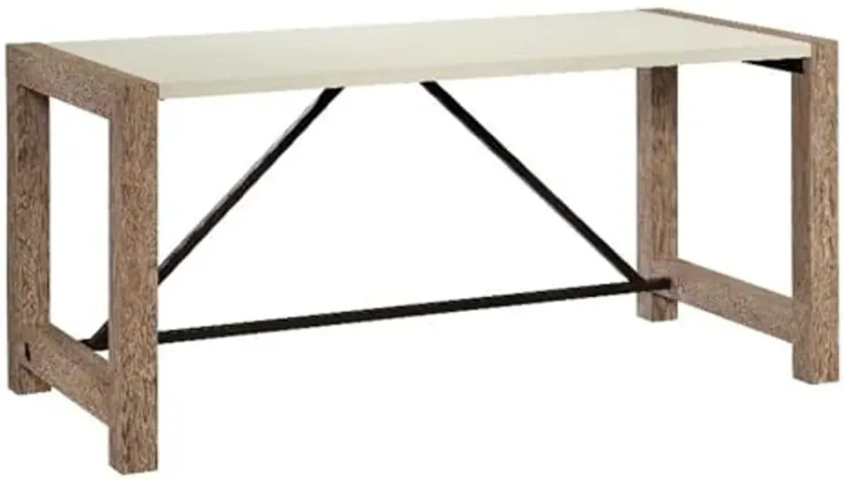 Sauder Dixon City Engineered Wood Executive Desk in Brushed Oak Finish