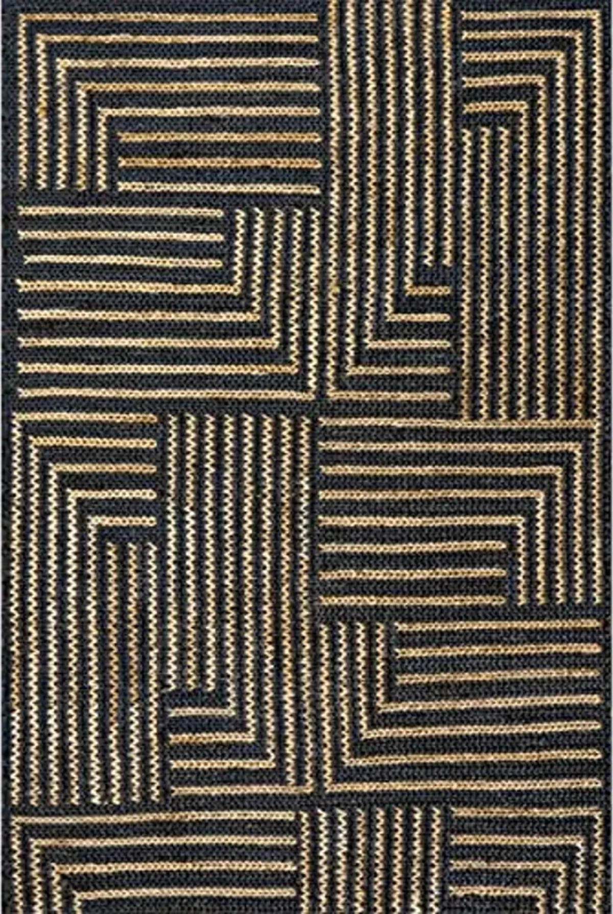 Rugs USA x Lauren Liess Handwoven Jute Area Rug, 9x12, Black