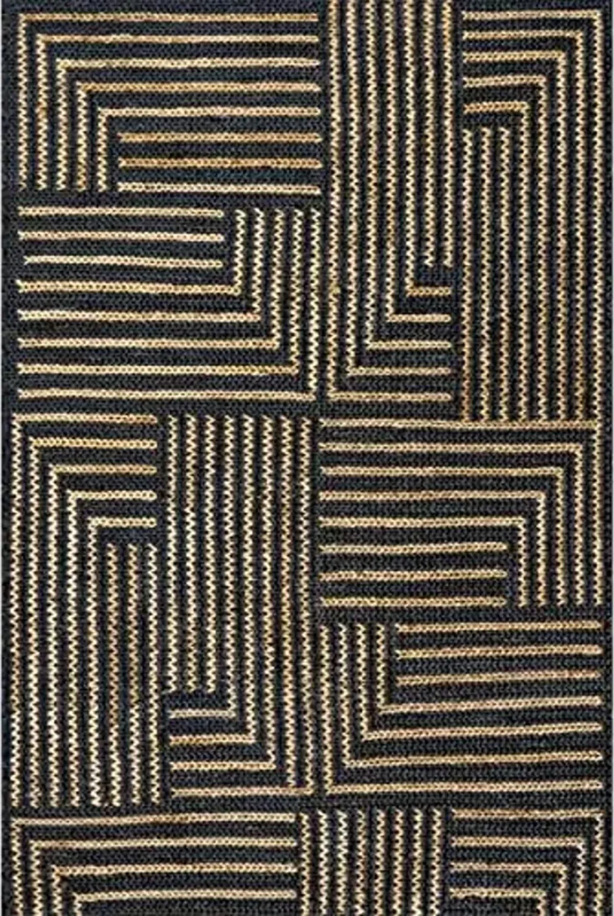 Rugs USA Handwoven Jute Area Rug, 8'6" x 11'6", Black