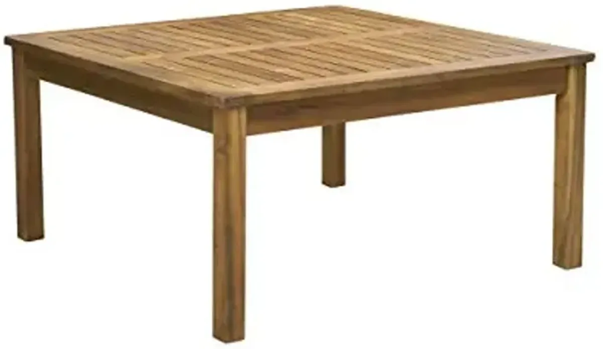 Christopher Knight Home Perla Outdoor Acacia Wood Coffee Table, Teak Finish, Brown and Christopher Knight Home Carina Accent Round Table, Teak Finish Brown