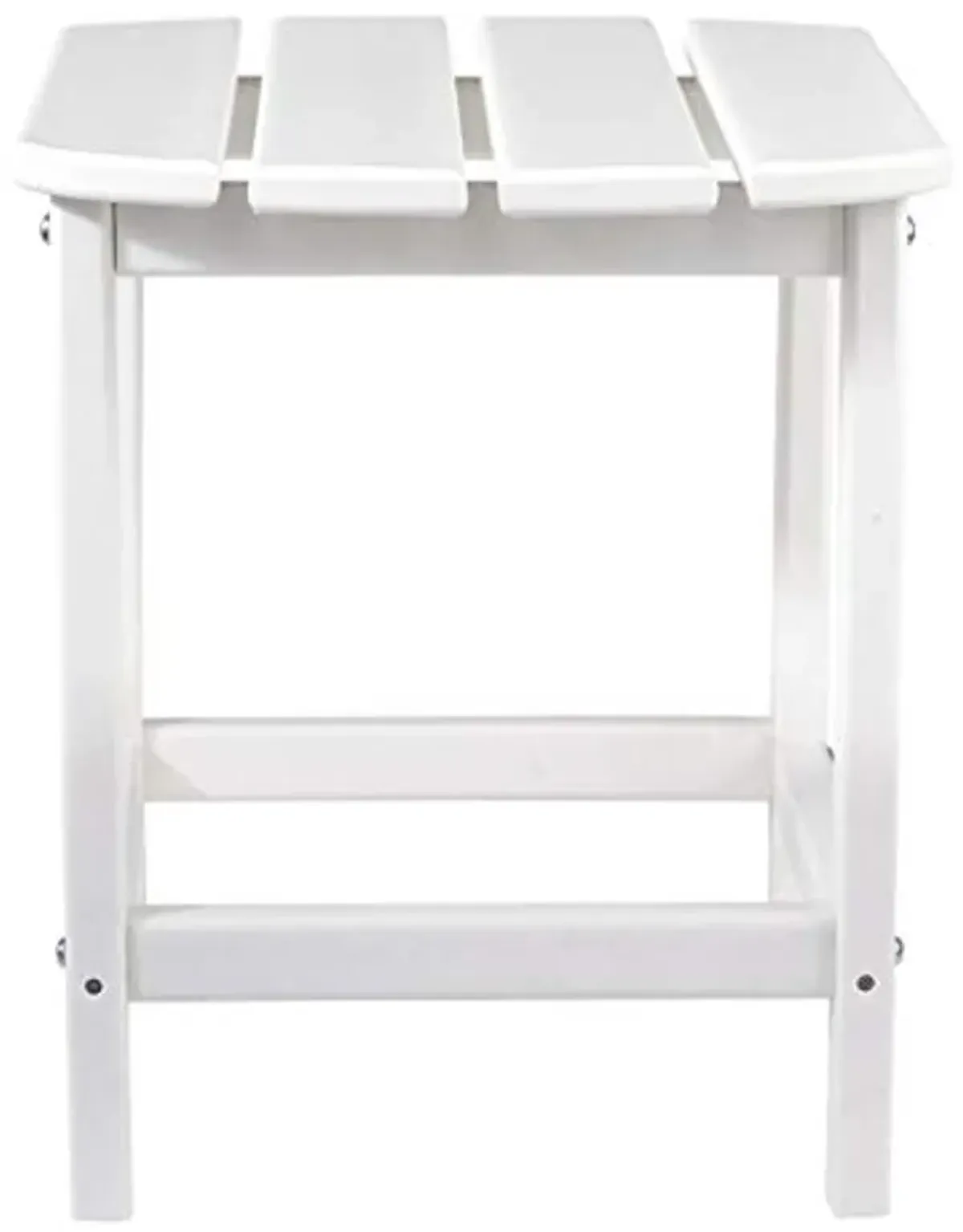 Signature Design by Ashley Sundown Treasure Outdoor Patio HDPE Weather Resistant Adirondack Chair (White) and End Table (White)