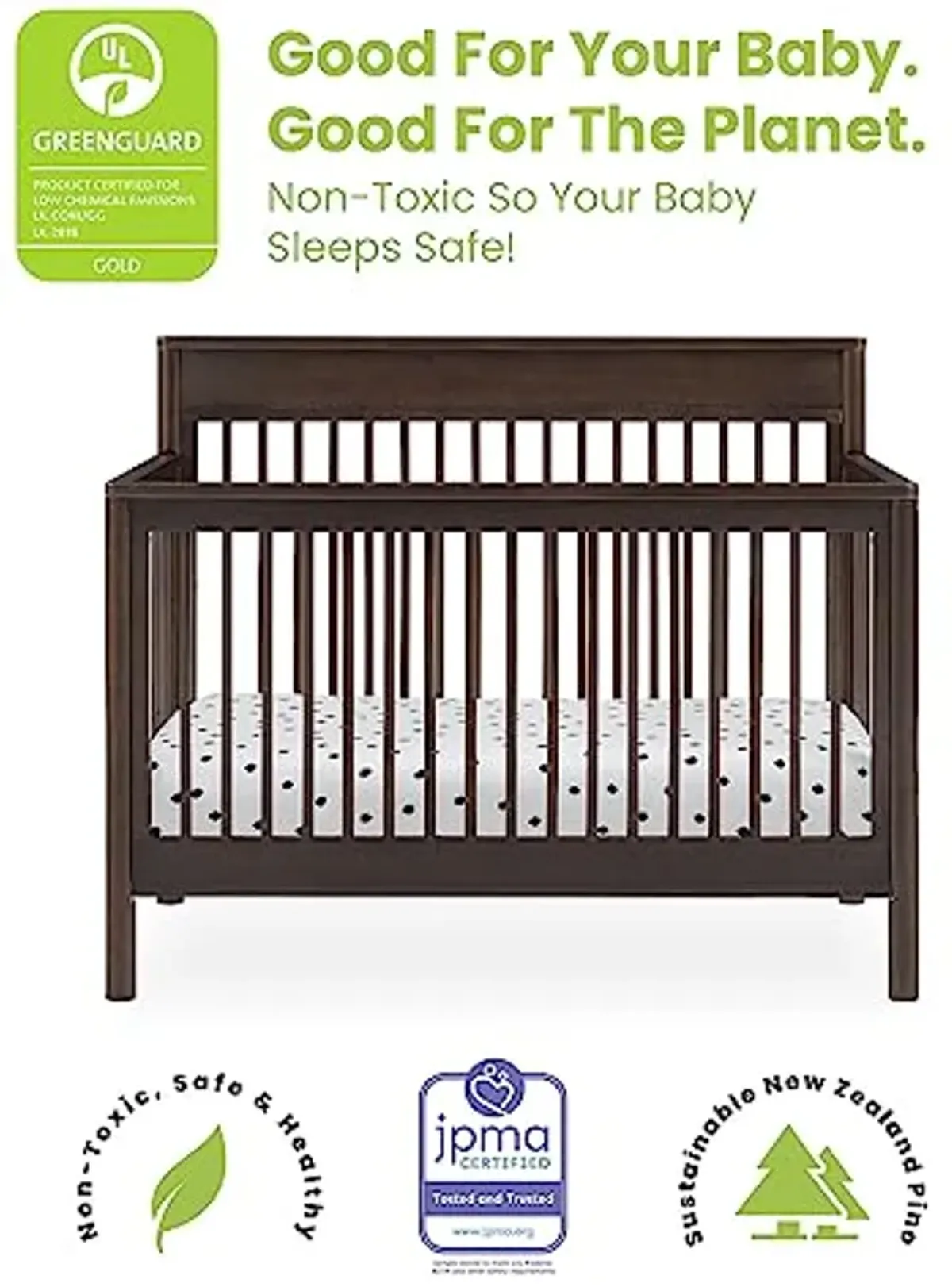 Delta Children 6-in-1 Crib Walnut Espresso