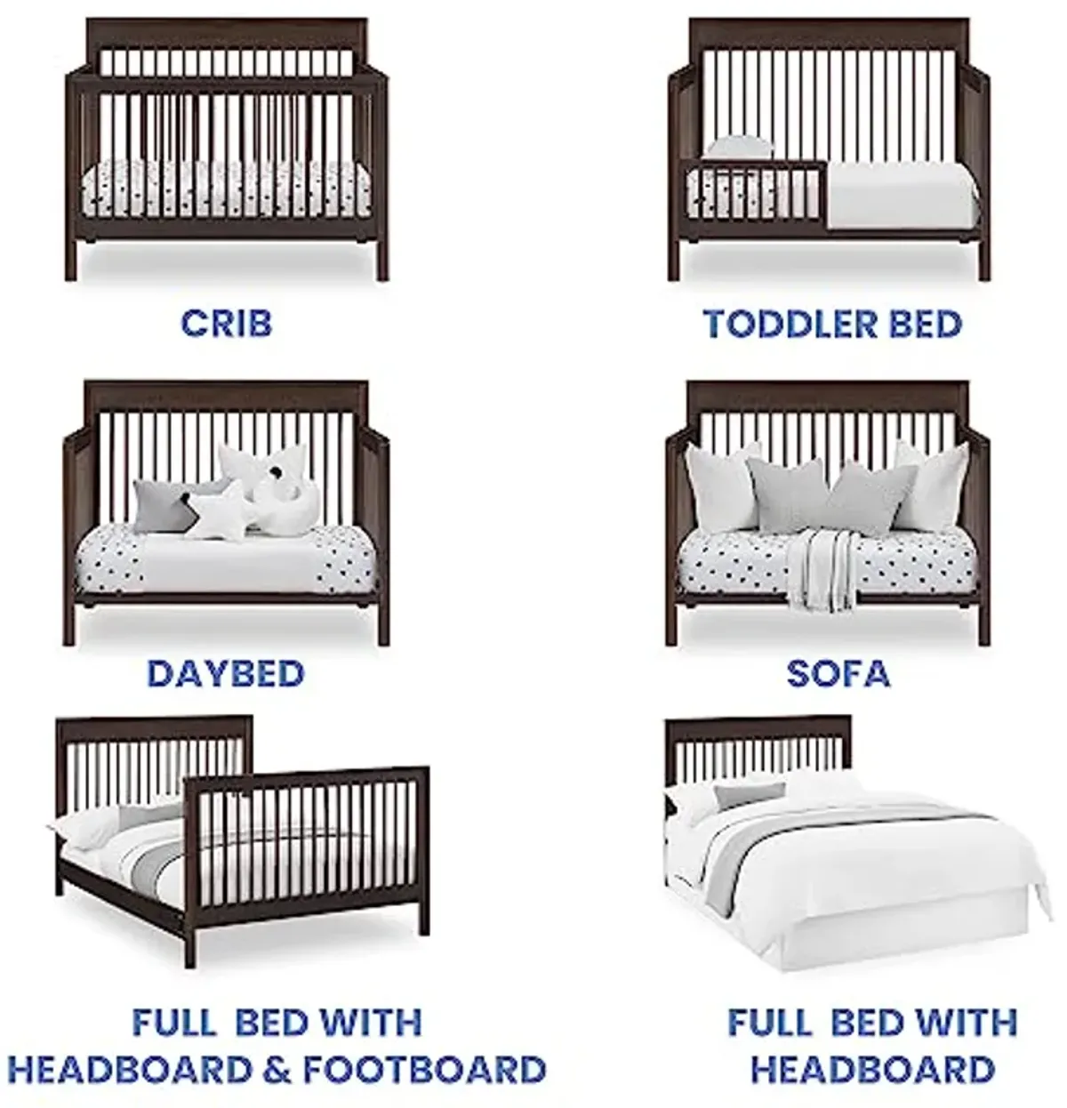 Delta Children 6-in-1 Crib Walnut Espresso