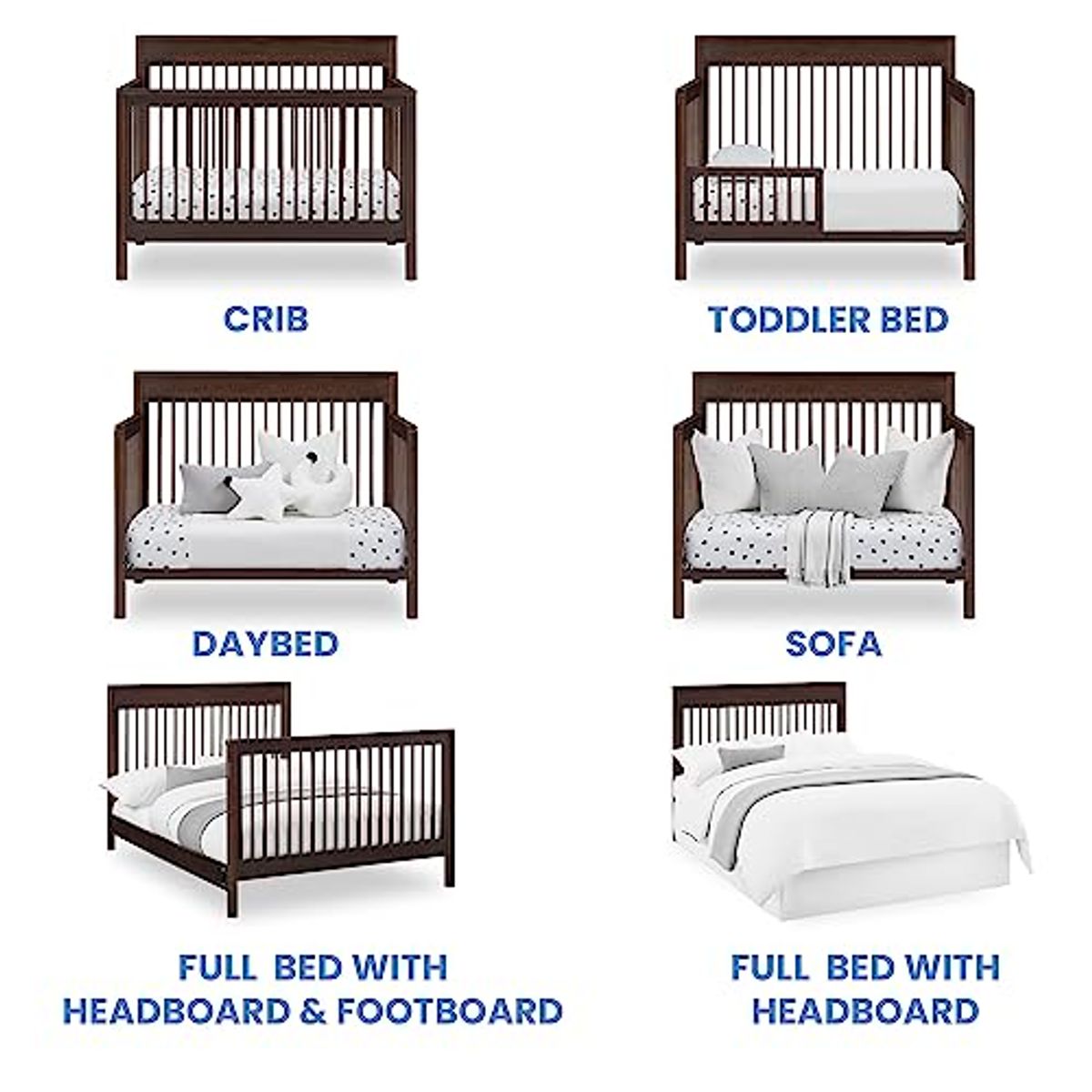 Delta Children 6-in-1 Crib Walnut Espresso