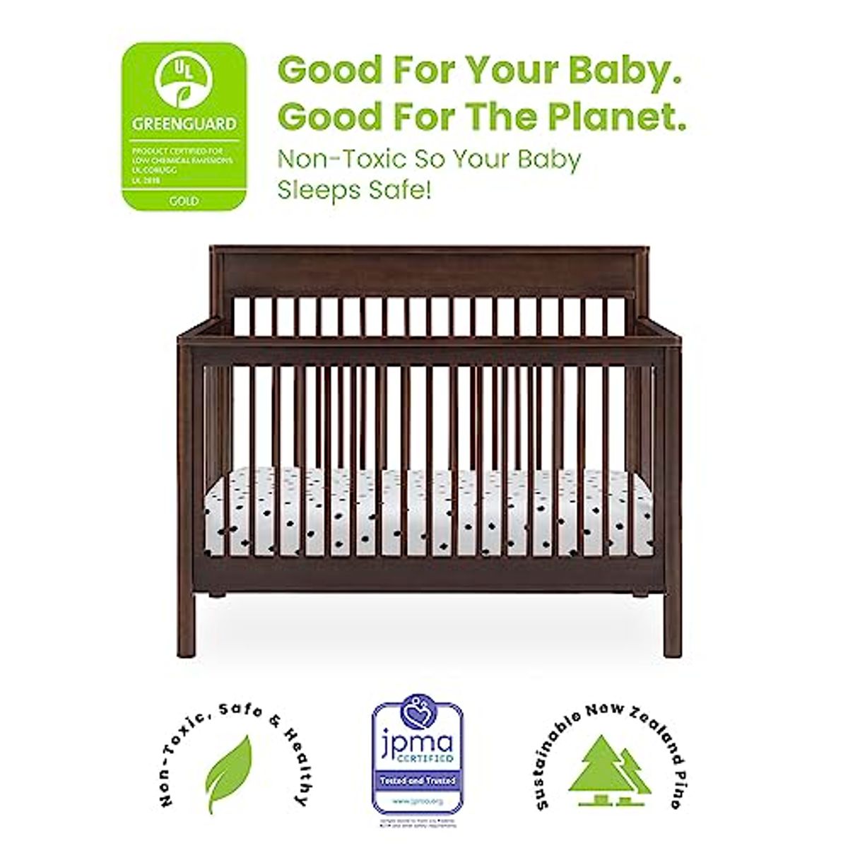 Delta Children 6-in-1 Crib Walnut Espresso