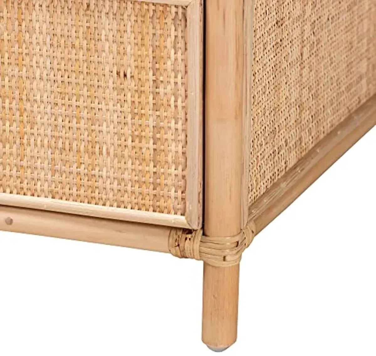 Baxton Studio Lalo Natural Rattan Nightstand, 1-Drawer