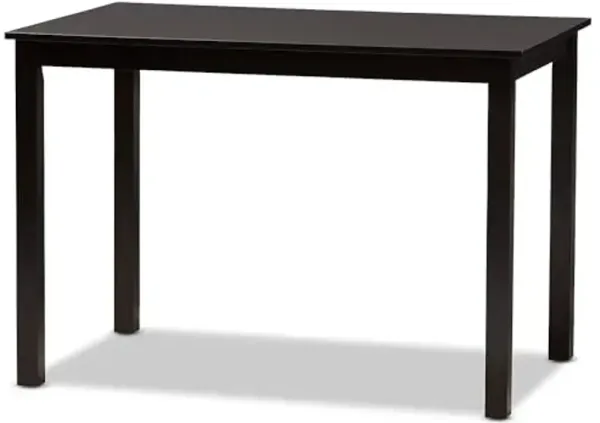 Baxton Studio Eveline Modern Espresso Brown Finished Wood 43-Inch Dining Table