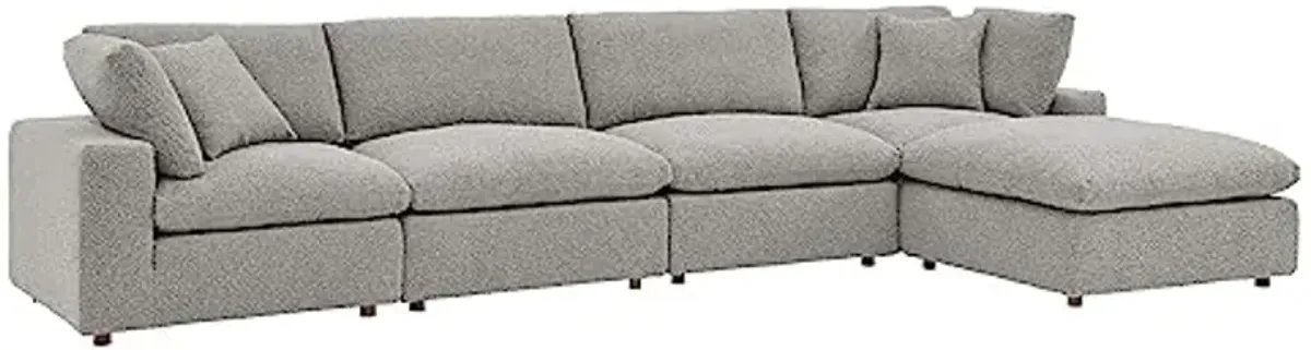 Modway Commix Down-Filled Overstuffed Boucle Fabric 5-Piece Sectional Sofa