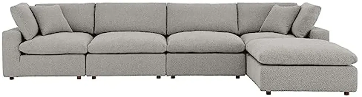 Modway Commix Down-Filled Overstuffed Boucle Fabric 5-Piece Sectional Sofa