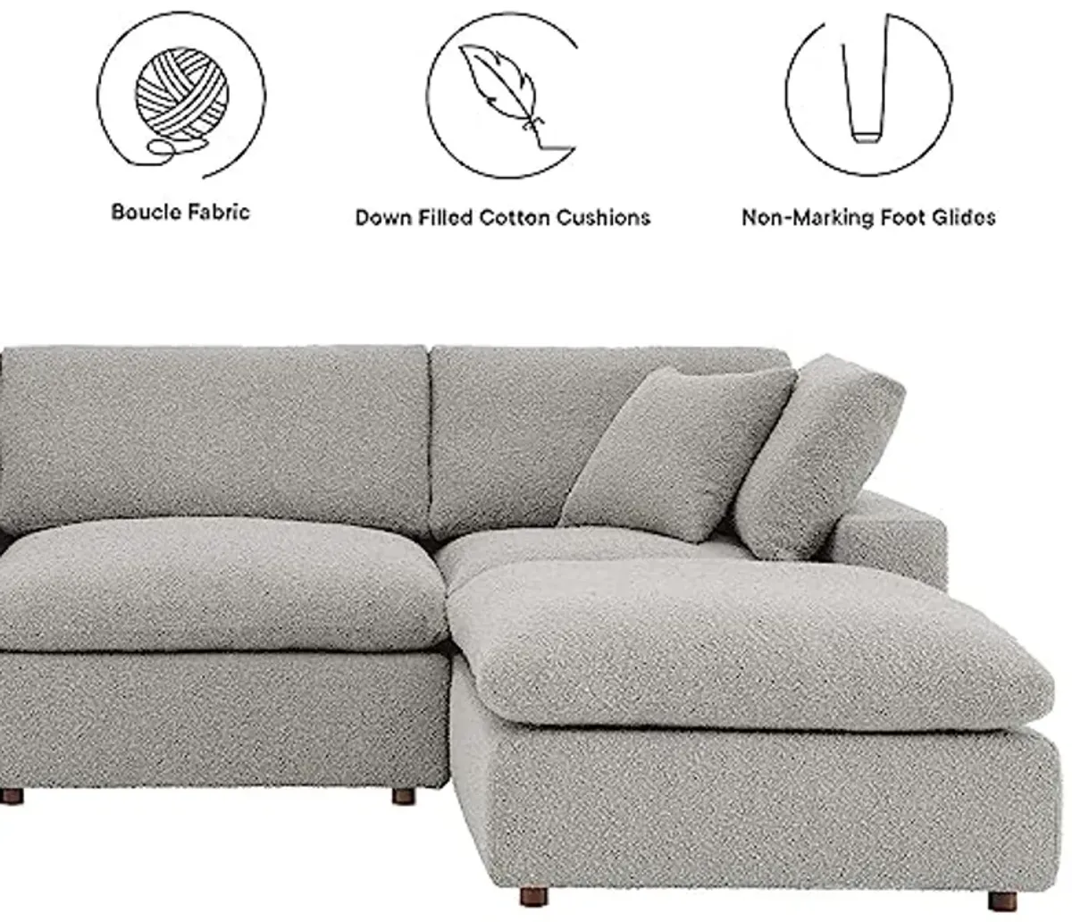 Modway Commix Down-Filled Overstuffed Boucle Fabric 5-Piece Sectional Sofa