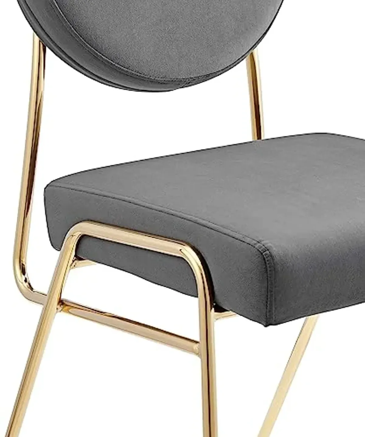 Modway Craft Performance Velvet Upholstered Side Gold Gray, Dining Chairs-Set of 2