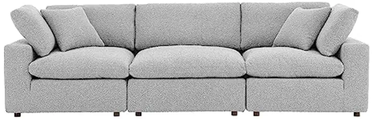 Modway Commix Down Filled Overstuffed Boucle Fabric, 3 Piece, Gray